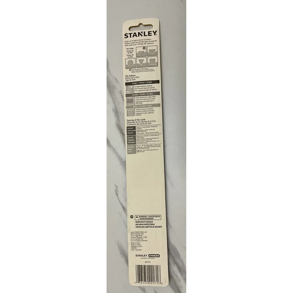 Stanley 8 Inch Single Cut Mill Bastard File Flat Metal Wood PVC 22-171 New - Picture 4 of 5